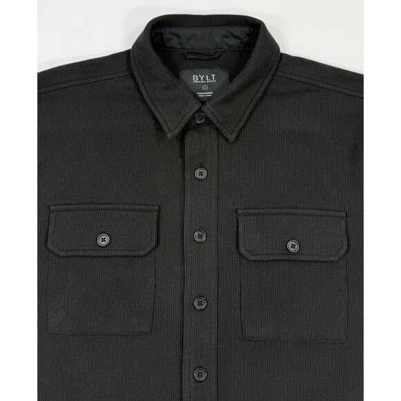 BYLT Mens Coastal Overshirt Sz Large Shirt Long Sleeve Button Up Waffle Knit - Picture 2 of 12